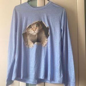 NWOT Cat women’s long sleeve tee